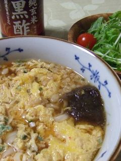 黒酢のまろやかカニカマうどん♥-レシピのメイン写真