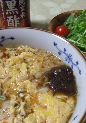 黒酢のまろやかカニカマうどん♥-レシピのメイン写真