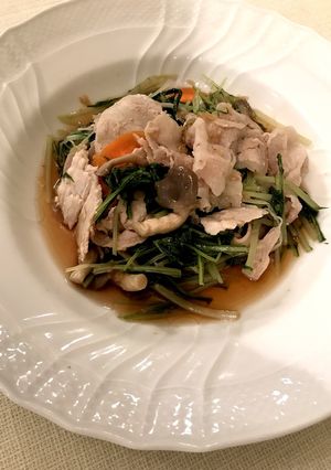 ヘルシオで簡単★豚しゃぶ肉と水菜蒸し-レシピのメイン写真