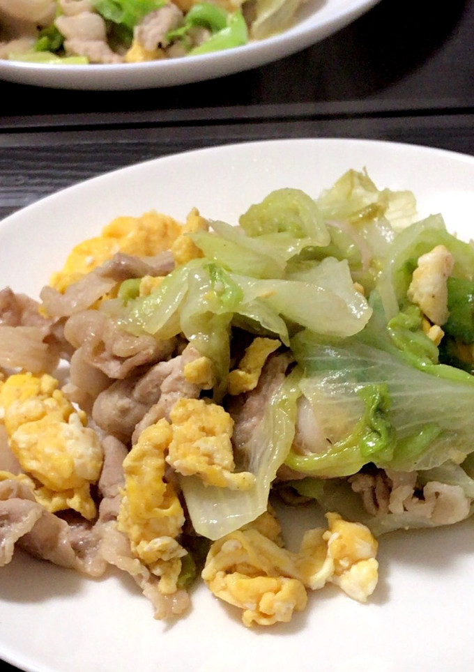 レタスの大量消費に！豚肉レタス卵炒め-レシピのメイン写真