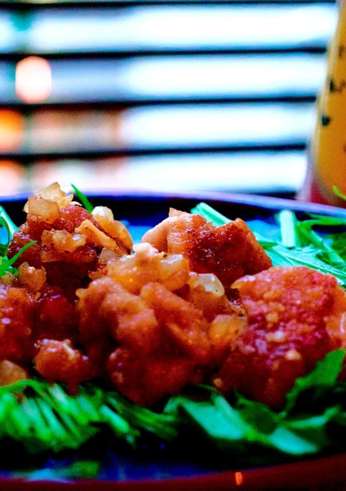 新玉ねぎと黒酢のごま油から揚げ♫-レシピのメイン写真