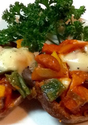 残り野菜で弁当おかず・椎茸ケチャップピザ-レシピのメイン写真