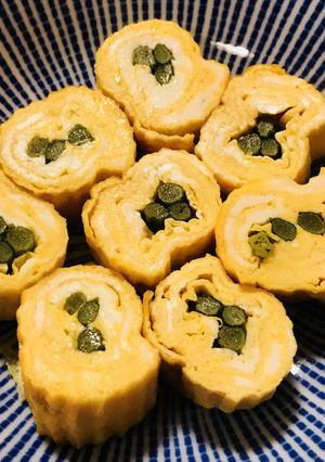 ニンニクの芽を巻いた玉子焼き-レシピのメイン写真