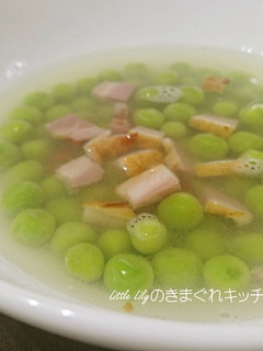 グリンピースとベーコンのスープ煮-レシピのメイン写真