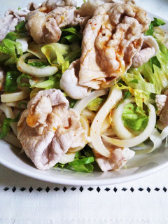 夏にさっぱり❤冷しゃぶサラダうどん-レシピのメイン写真