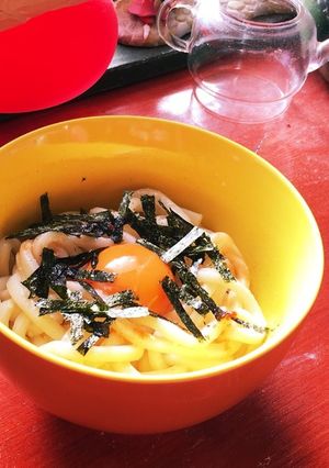 バターうどんの卵黄のせ-レシピのメイン写真