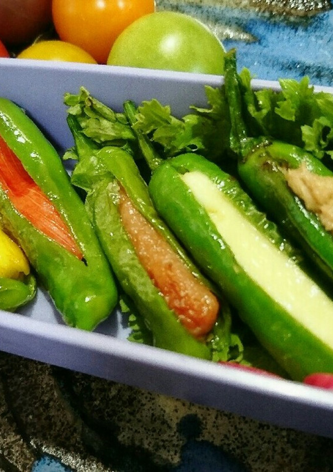 ぷちおかず♥ししとうに詰めて焼くだけ-レシピのメイン写真