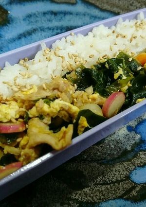 ぷちおかず♥根野菜とワカメの豚肉炒め-レシピのメイン写真