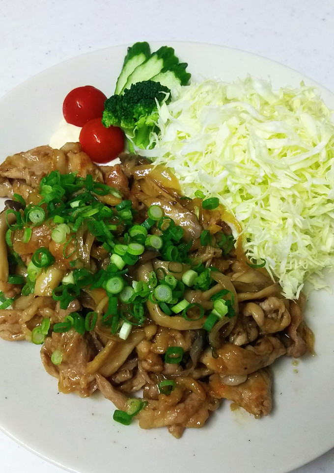 きのこと豚切り落とし肉のしょうが焼き-レシピのメイン写真
