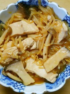 鶏むね肉ともやし きのこの和風にんにく煮-レシピのメイン写真