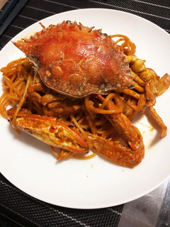 ワタリガニのトマトソースパスタ-レシピのメイン写真