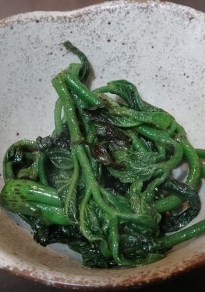 ウドの葉のごま油炒め-レシピのメイン写真