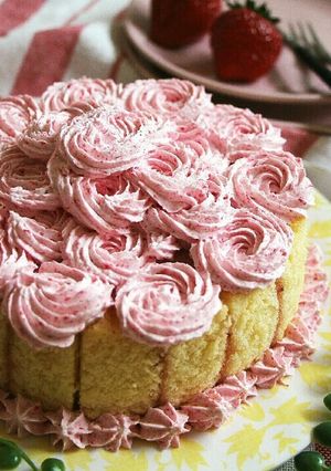 簡単！母の日♪お花の苺レアチーズケーキ-レシピのメイン写真