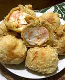 はんぺん明太子たまごで油揚げの巾着揚げ