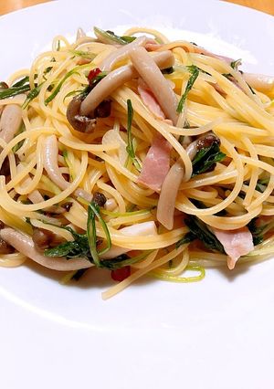 しめじと水菜入りペペロンチーノ-レシピのメイン写真