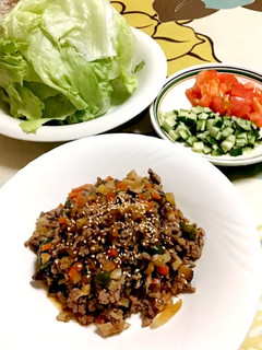 肉そぼろのレタス包み♪-レシピのメイン写真