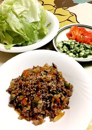 肉そぼろのレタス包み♪-レシピのメイン写真