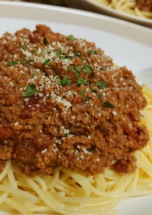 レンチンで楽チン！スパゲティミートソース-レシピのメイン写真