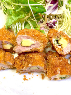 簡単焼き揚げ大葉チーズ入りのヒレカツ-レシピのメイン写真