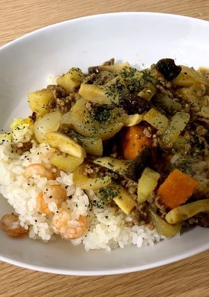 炊飯器が無い時でも！カレー×パエリア-レシピのメイン写真