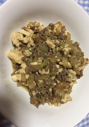 豆腐と合挽き肉の甘辛炒め（覚書）-レシピのメイン写真