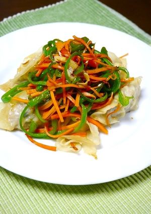 簡単！餃子野菜炒め☆青椒肉絲風味-レシピのメイン写真