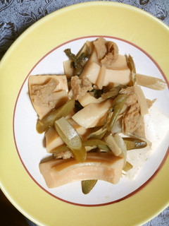 山独活とタケノコとかずら豆腐の煮物-レシピのメイン写真