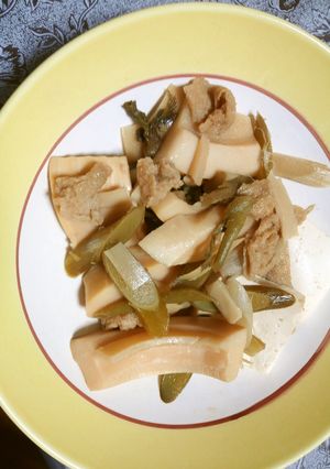 山独活とタケノコとかずら豆腐の煮物-レシピのメイン写真