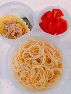 お弁当に!ツナトマト、麺つゆで冷製パスタ-レシピのメイン写真