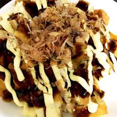 รูปของ レンジで簡単！厚揚げでお好み焼き風♡