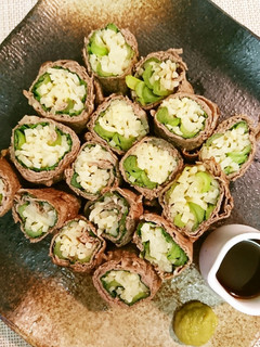 たっぷりタケノコ・小松菜の肉巻き-レシピのメイン写真