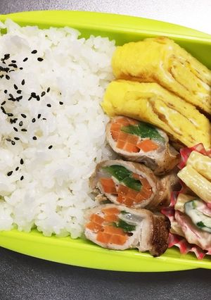旦那弁当87♥人参とピーマンの肉巻き弁当-レシピのメイン写真