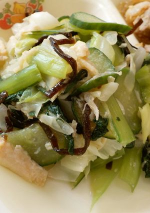 南房総市給食◆キャベツと塩昆布の和え物-レシピのメイン写真