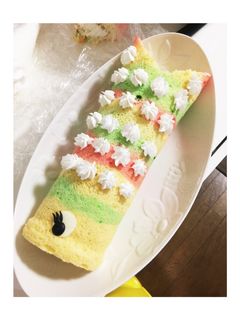 ふわふわ☆レインボーロールケーキ-レシピのメイン写真