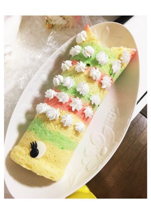 ふわふわ☆レインボーロールケーキ-レシピのメイン写真