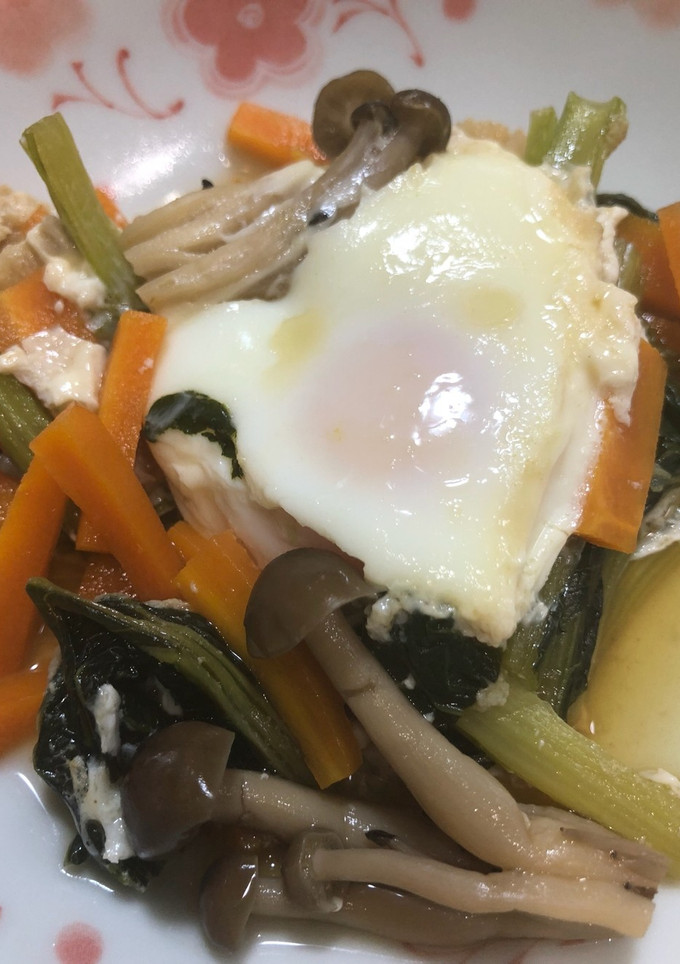苦味軽減の小松菜の卵とじ-レシピのメイン写真