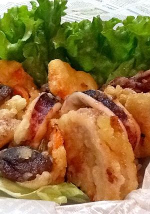 お好み焼き粉で冷めても美味しいイカ天ぷら-レシピのメイン写真