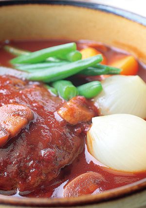 保温調理で煮込みハンバーグ　ほっとクック-レシピのメイン写真