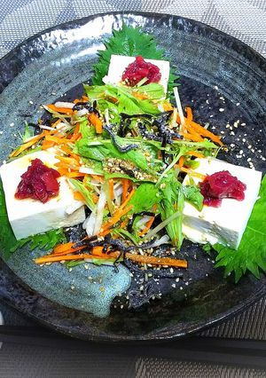 豆腐の梅サラダ♪-レシピのメイン写真