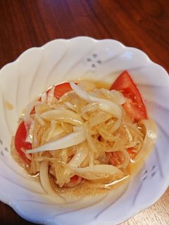 かどやの純正ごま油で新玉トマトあえ-レシピのメイン写真