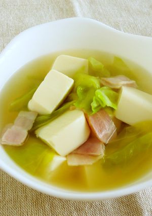 キャベツと豆腐のおなかに優しいスープ-レシピのメイン写真
