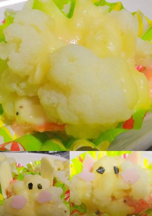 キャラ弁に！カリフラワーポテサラグラタン-レシピのメイン写真