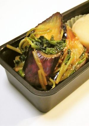 弁当♪シンプル♪茄子ミツバのケチャップ味-レシピのメイン写真