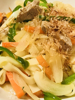 和風●豚肉&きしめんの焼きうどん-レシピのメイン写真