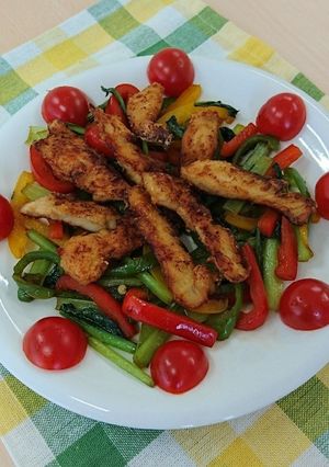 たっぷりカラフル野菜とお肉の朝ごはん-レシピのメイン写真
