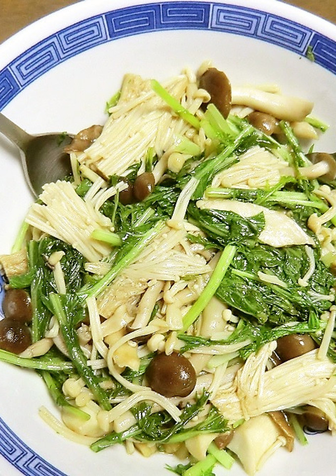 レンジ調理なのにおいしい３種のきのこ和え-レシピのメイン写真