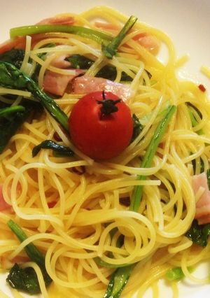 小松菜のペペロンチーノ？あっさり簡単！-レシピのメイン写真
