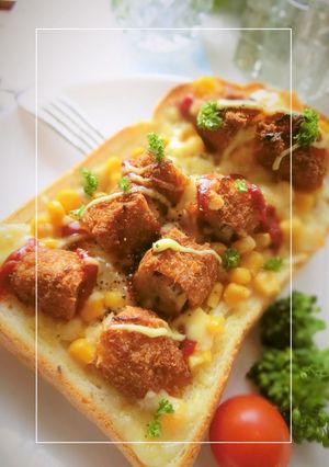 コロッケonミルキーコーントースト-レシピのメイン写真