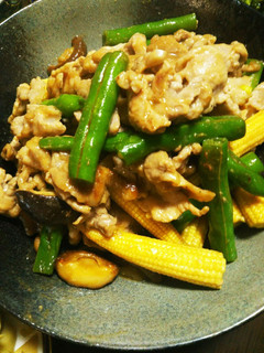 ヤングコーンと豚肉の炒め物-レシピのメイン写真