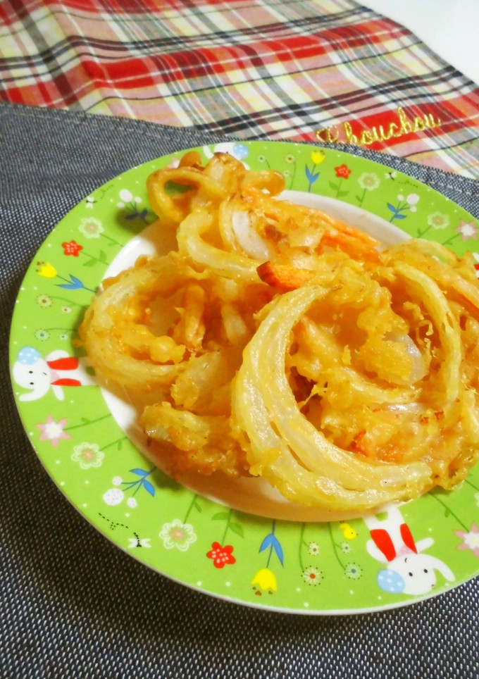 美味しい衣の新玉ねぎの唐揚げ天ぷら！-レシピのメイン写真